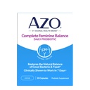 AZO Balance Femenino Completo Probióticos diarios para mujeres, prestados clínicamente para ayudar a proteger la salud vaginal, ayuda a equilibrar pH y levadura, no GMO, 30 Cuenta