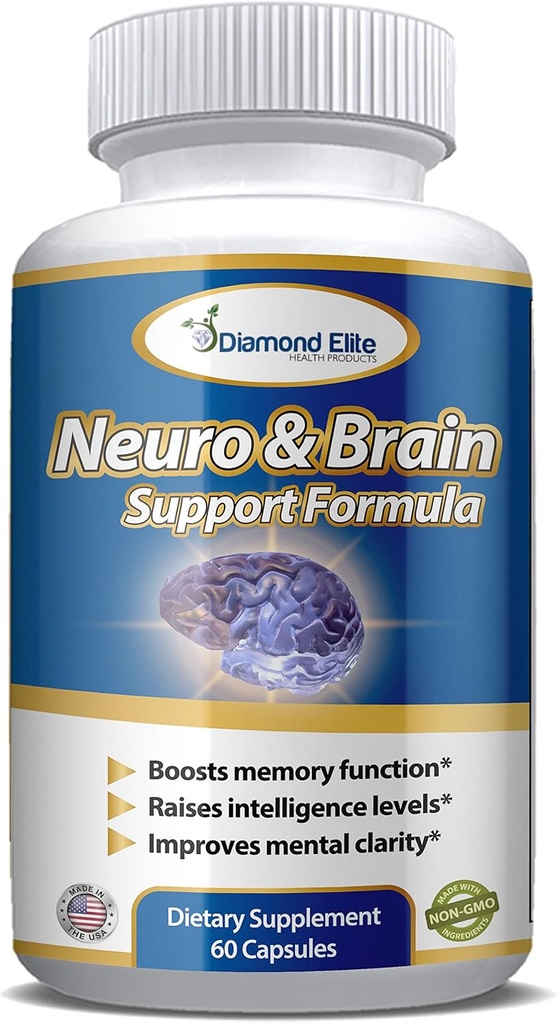 Neuro " Cuidado del cerebro, suplemento cerebral de fuerza extra para la memoria, enfoque, " Claridad - Función de memoria, niveles de inteligencia " , suplemento de salud cerebral premium para hombres " mujeres, 60 cápsulas