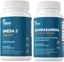 Dr. Tobias Omega 3 Fish Oil and Ashwagandha Capsules, Support General Wellness & Balanced Energy ' Resilience, Non-GMO
