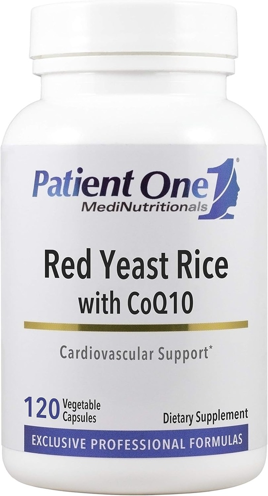 Paciente Un arroz de levadura roja con CoQ10 tóxico Suplemento para apoyar la salud cardíaca y el metabolismo de la lipídica saludable* TEN 600 mg RYR y 50 mg CoQ10 Silencio 120 cápsulas