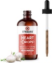 Strauss Naturals Heart Drops – Natural Mistletoe " Aged Garlic Extract Heart Health Supplement – Helps Maintain Healthy Cardiovascular System – Vegan " Non-GMO – 225 ml Bottle