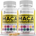 Ashwagandha Maca Root Fenugreek Suplemento con Tongkat Ali Ginseng - Asistencias con Mood & Thyroid Health - Made in USA - 120 Conde