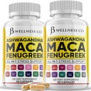 Ashwagandha Maca Root Fenugreek Suplemento con Tongkat Ali Ginseng - Asistencias con Mood & Thyroid Health - Made in USA - 120 Conde
