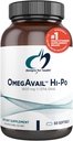 Diseños para la salud OmegAvail Hi-Po - TG (Triglyceride) Suplemento de aceite de pescado Omega-3, 1600mg EPA/DHA por servir con limón + vitamina E para minimizar el sabor a pescado (60 Softgels)