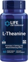 Extensión de la vida L-Theanine, Amino Acid theanine, Calm, Relax, Mood, Gluten-Free, Non-GMO, Vegetarian, 200 mg, 60 cápsulas