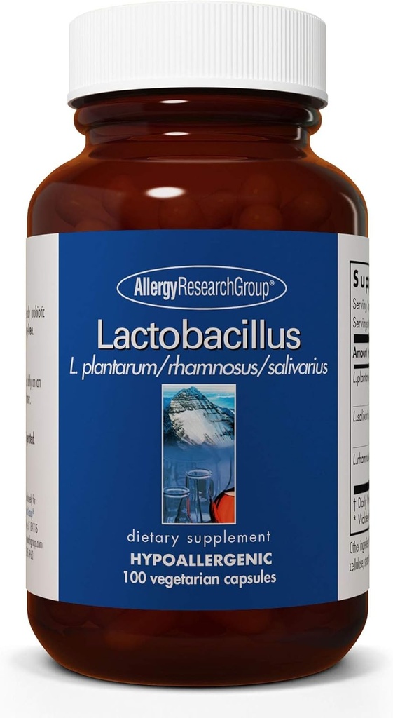 Allergy Research Group Lactobacillus Supplement - Probiotics for Men &amp; Women, Digestive Health, Gut Health, Vegetarian Capsules - 100 Count