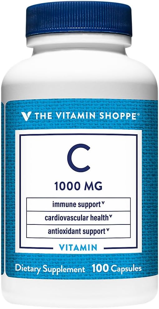 La Vitamina Shoppe C-1000 1000MG, Antioxidante que soporta la salud cardiovascular inmune (100 cápsulas)