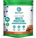 BioTrust Low Carb Protein Powder - Whey Isolated Whey Protein Powder and Casein Blend from Grass-Fed, Pasture-Raised Cattle, Plus Digestive Enzymes - Salted Caramel, 14 Servings