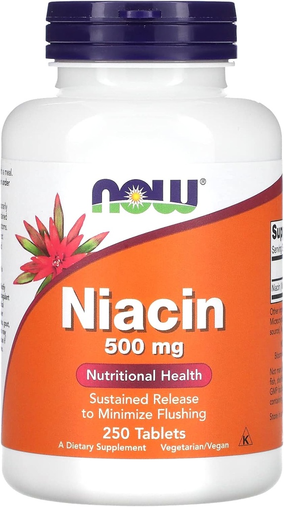 AHORA Alimentos - Niacina 500 mg 250 pestañas (Pack de 2)