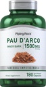 Piping Rock PAU D'Arco Capsules Silencio 1500 mg Silencio 180 Píldoras ← Herb Extract Suplemento No-GMO, Gluten Free