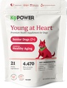K9 Power Young en Heart Senior Dog Multivitamin 1 lb – Suplemento avanzado para personas mayores – apoya cerebro, corazón, visión, salud conjunta y movilidad