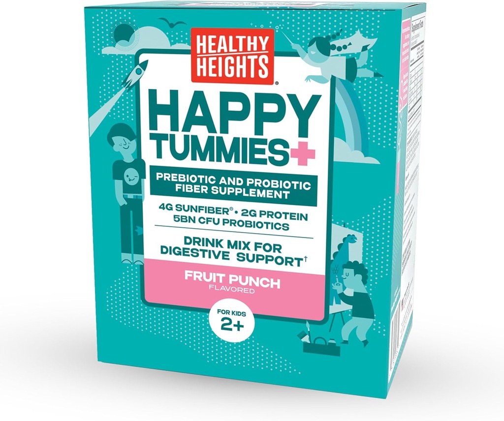 Altos saludables feliz Tummies Prebiótico y Probiótico Suplemento de fibra para niños edad 2+