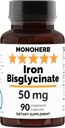 Iron Bisglycinate 50 mg - 90 cápsulas de veg - 50 mg de hierro elemental por cápsula