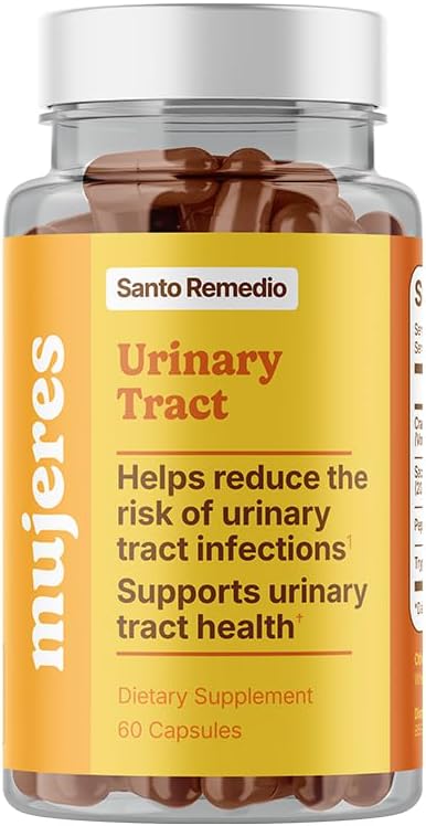 Tracto urinario de Santo Remedio, Suplemento dietético, ayuda a reducir las infecciones de tracto urinario, Fórmula única con cangrejos, probióticos y enzimas, ingredientes clínicos, no transgénicos, 30 servidumbres