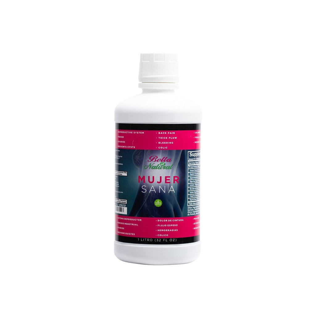 Bella All Natural Mujer Sana Mujer Saludable, Desbalance hormonal, PCOS, Calambres de Período - 1 Liter