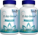 15 Day Cleanse, Gut and Colon Support, Advanced 15 Day Gut Cleanse Detox for Women & Men with Senna, Cascara Sagrada & Psyllium Husk, Non-GMO, 30 Capsules