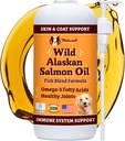 Natural Dog Company Wild Alaskan Salmon Oil Fórmula con Omega 3, Fish Oil for Dogs Suplemento, Skin &amp; Coat Dog Oil, Itchy Relief, Immune Support for Joints " Heart, Food Topper, 32 oz