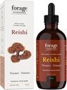 Forage Hyperfoods- Original Canadian Wild Reishi Mushroom Superfood Liquid Supplement Extract Tincture, Vegan, Non-GMO, Mejora el sistema inmunológico y la respuesta al estrés, calma natural, 118ML