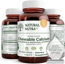Natural Nutra Chewable Calcium Supplement for Bone Strength, Promotes Muscle Health, Helps Enhance Teeth Health, Support Nerve Health, and Cardiovascular Health, Improve Bone Strength, 120 Tablets