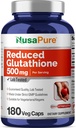 NusaPure Reducido Glutathione 500mg 180 Veggie Capsules (Vegan,No-GMO) L-Glutathione
