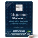 New Nordic Magnesium Glycinate, 220 mg Maximum Absorption Tablets with Pine Bark & Long Pepper, Gentle on Stomach for Women &amp; Men, 30 Servings