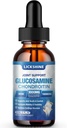 1 Pack Glucosamine Chondroitin MSM Liquid Drops - Extra Strength Joint Support Supplement for Adults with Quercetin Boswelia, Bromelain, Hyaluronic Acid, Antioxidant Immune Support (2 Fl oz)