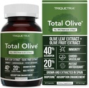 Total Olive® - Extracto de hoja de oliva (40% Oleuropeina) Más extracto de fruta de oliva (20% Hydroxytyrosol) – Extracto de espectro completo Grown &amp; Extracto en España – Mejora de absorción BioPerina (60 Conde)