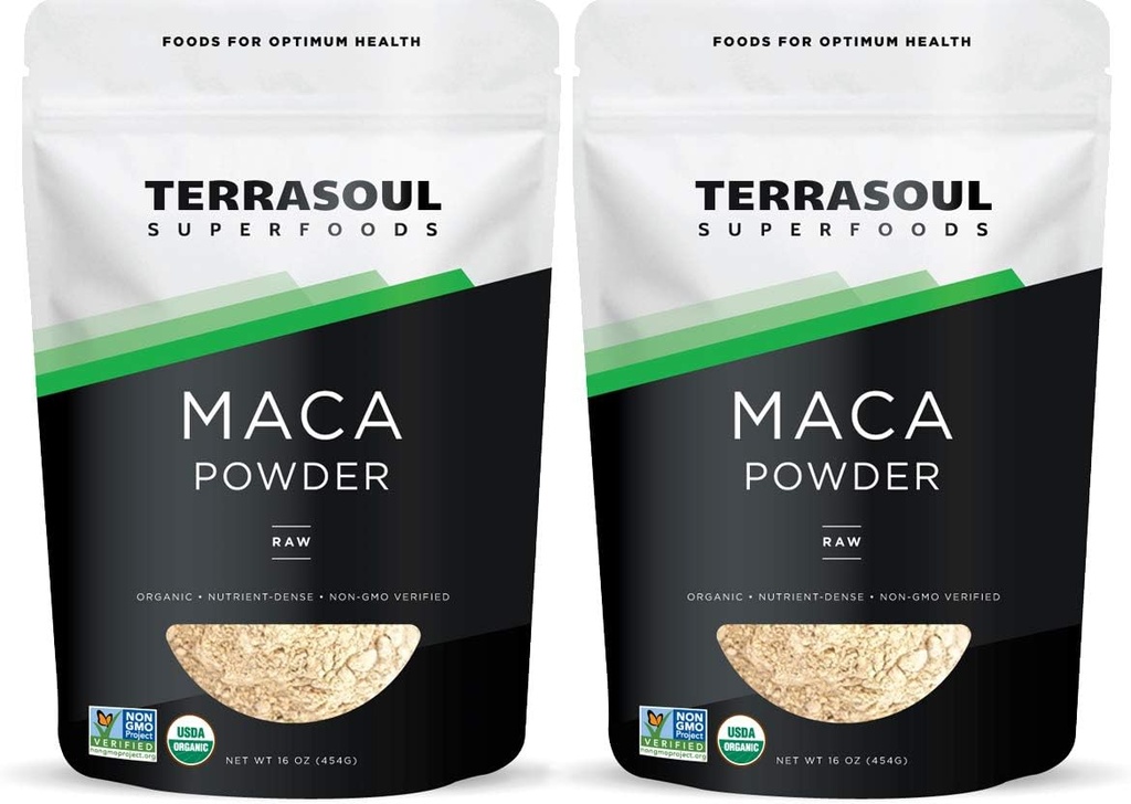 Superalimentos Terrasoul Polvo de Maca orgánica, 2 Lbs : Calidad Premium, Apoyos Aumento de la resistencia &amp; energía