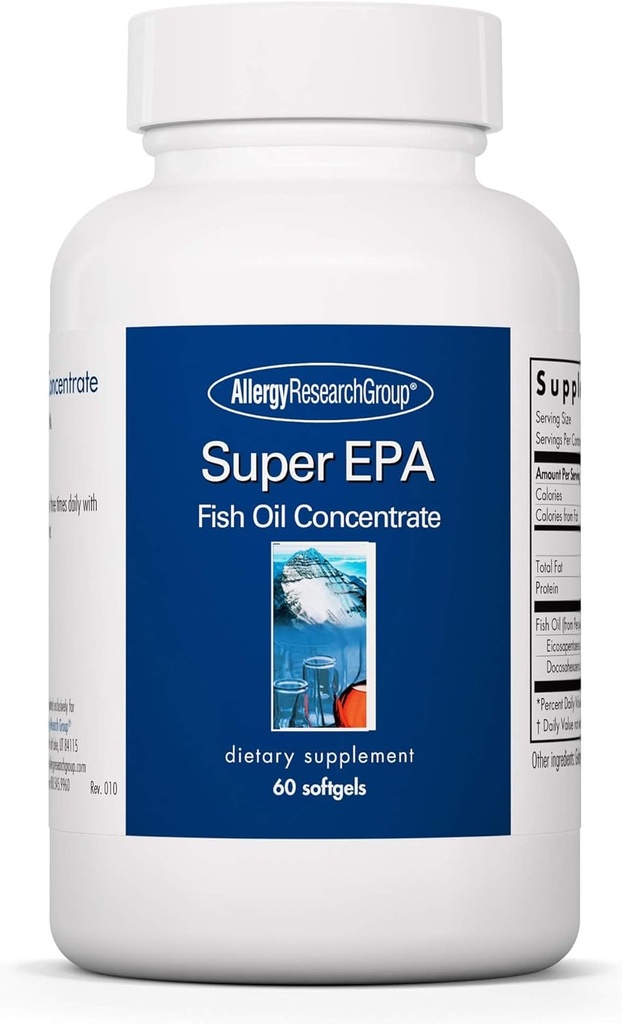 Grupo de Investigación de Alergia Super EPA - Omega 3 Suplemento, Concentrado de Aceite de Pesca, EPA, DHA, Omega 3 Ácidos Grasos, Ancovies Sostenible-Fuente - 60 Cuenta
