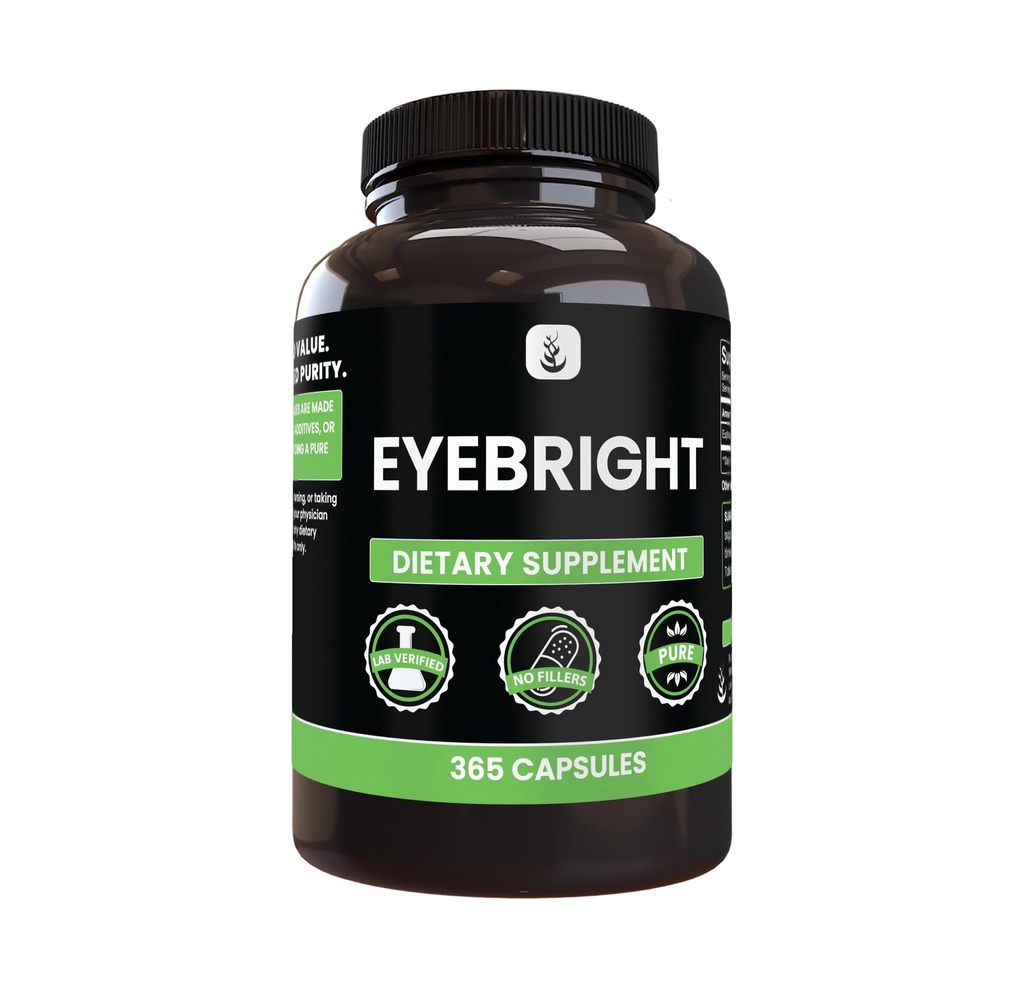 PURE ORIGINAL INGREDIENTES Eyebright (365 capsules) No hay magnesio o rifles de arroz, siempre puro, lab Verified