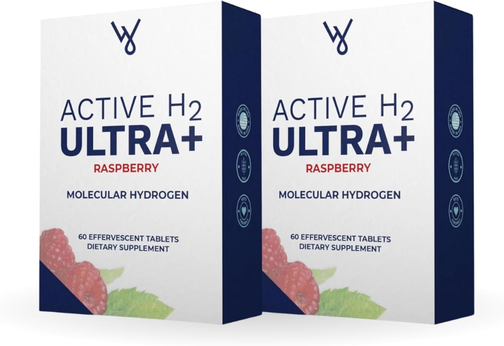 Active H2 Ultra+ Hydrogen Water Tablet, Natural Raspberry. Optimize Health, Support Immunity, and Balance Antioxidants with Benefits of Molecular Hydrogen 120 Servings