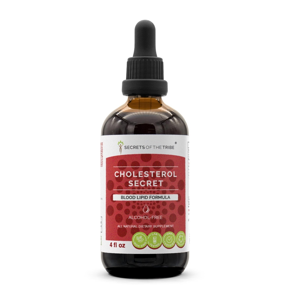 Secrets of the Tribe - Cholesterol Secret, Blood Lipid Formula, Herbal Supplement Blend Drops Alcohol-Free Liquid Extract 4 fl oz