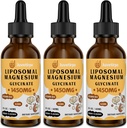 gotas líquidas de magnesio Glycinate - Aglomerado Liposomal con sabor de cereza para una absorción fácil, promueve el sueño, el mood, la salud de hueso intestinal, reduce el estrés - 60ML (2.04 Fl Oz (Pack de 3))