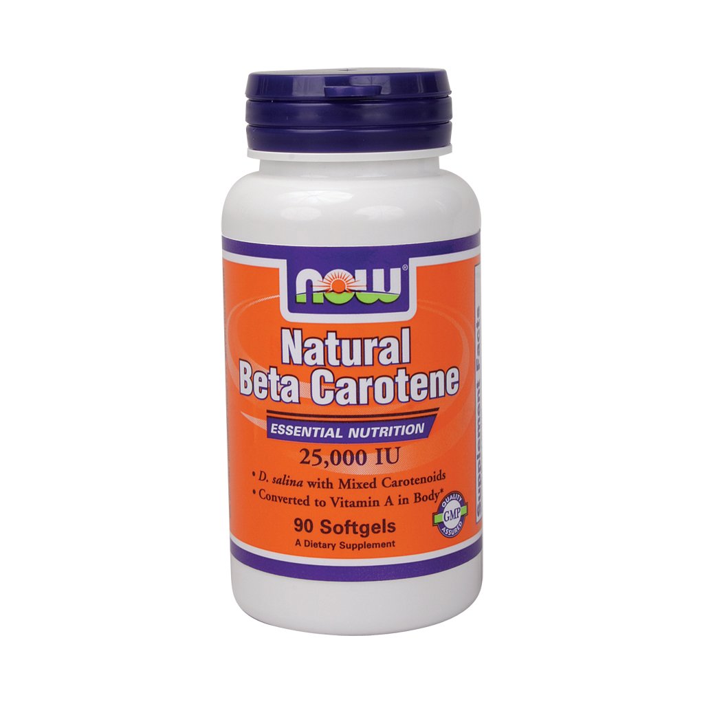 AHORA Alimentos Suplementos, Beta Natural Caroteno 25,000 UI, Nutrición Esencial, 90 Softgels