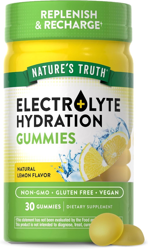 La verdad de la naturaleza Electrolyte Gummies for Hydration ← 30 Conde ← Vegan, No GMO &amp; Gluten Suplemento gratuito