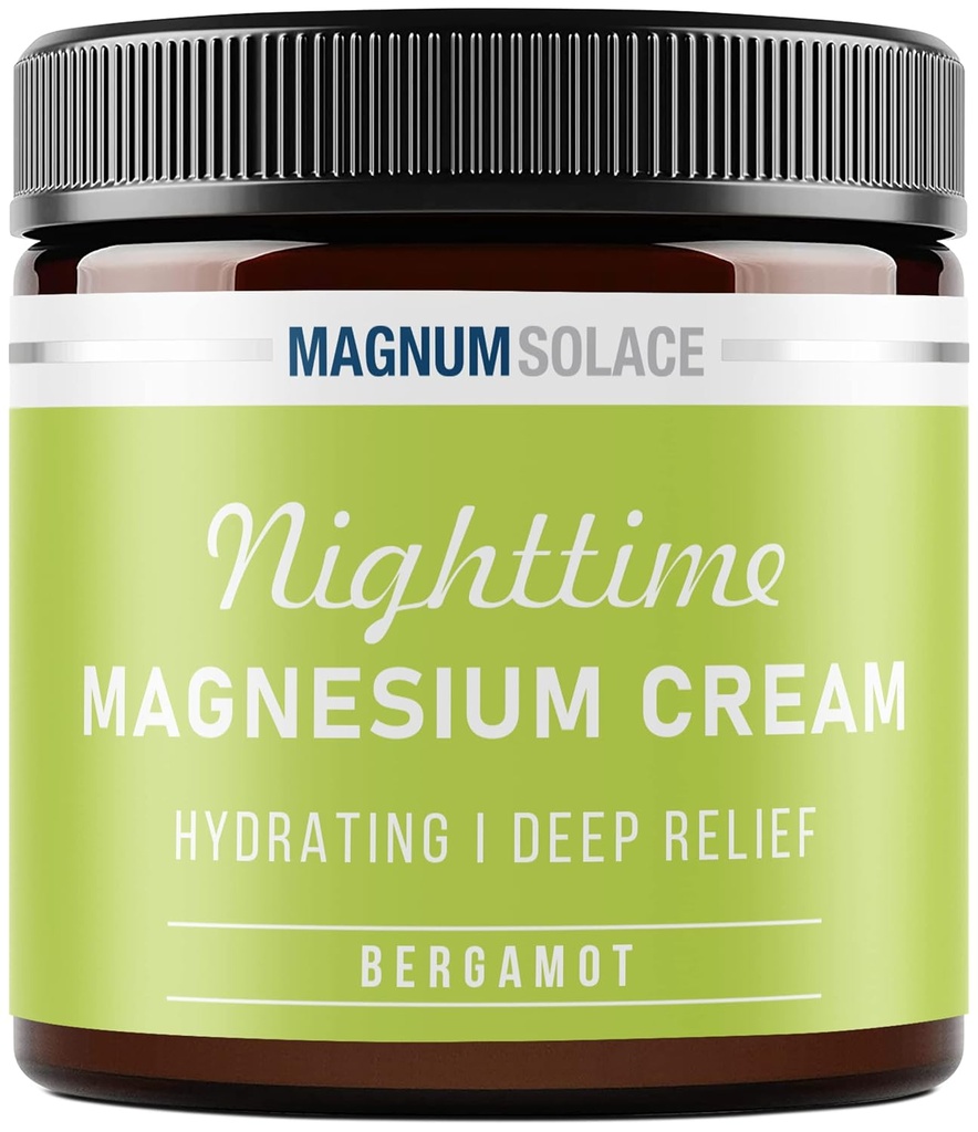 Crema de magnesio – Loción de magnesio tópico para el alivio nocturno para los calambres de las piernas, durmiente &amp; muscular – seguro para los niños (Bergamota)