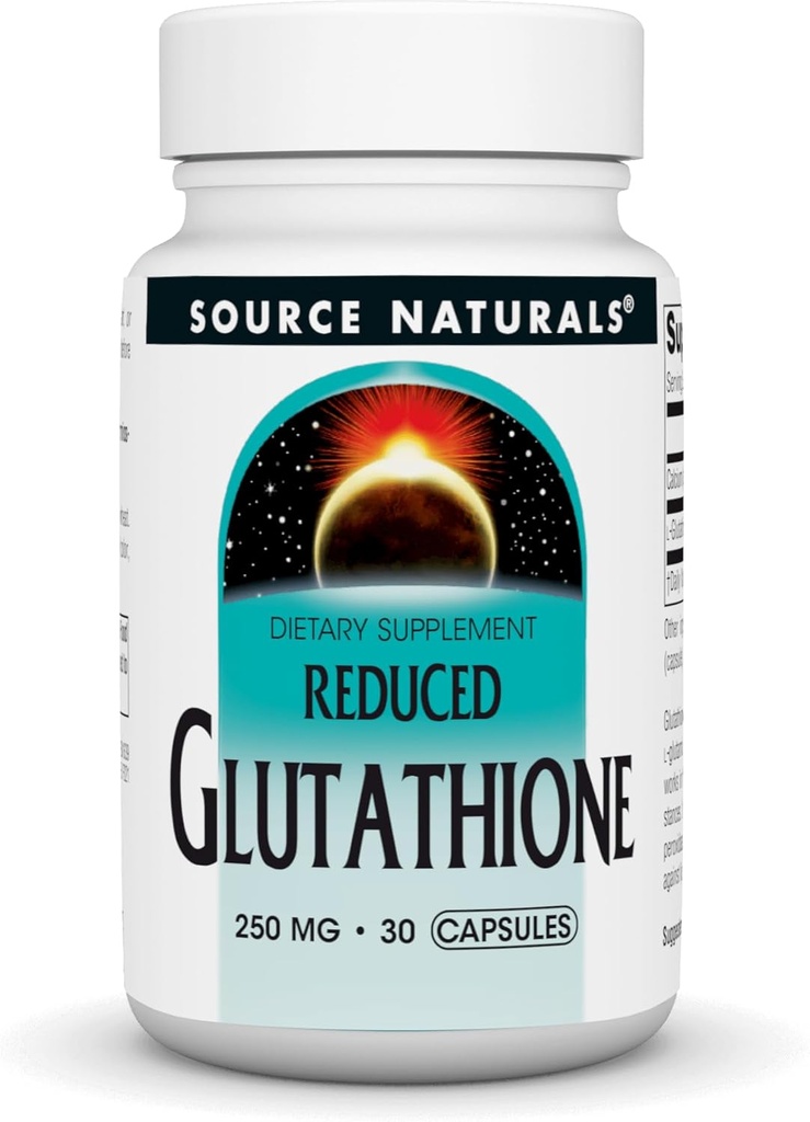 Fuente Naturals Glutathione, Suplemento para soporte para hígado, 250mg - 30 cápsulas
