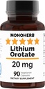 Litio Orotate 20 mg de Litio Elemental por cápsula - 90 cápsulas vegetarianas