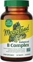 MegaFood Complejo B Equilibrado - B Complejo Suplemento Vitamina, 8 B Vitaminas incluyendo Vitamina B6, Vitamina B12, Folate, Biotina &amp; más, apoya la producción de energía celular, Vegan, Gluten Gratis - 30 Tablets
