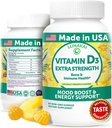 Lunakai USA Made Vitamina D3 Gummies 2000 UI - Non-GMO, Gluten-Free Vitamin D Gummies for Women &amp; Hombre - Bone, Immune & Energy Support, 60ct
