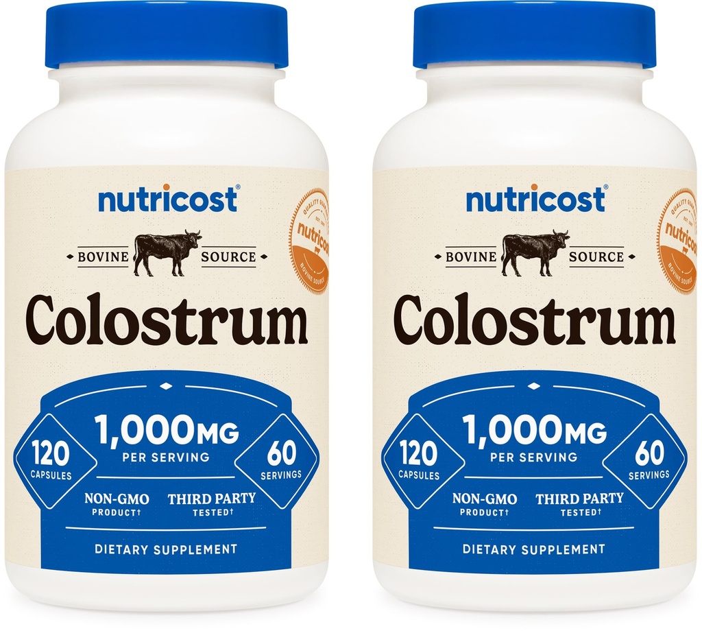 Nutricost Colostrum 500mg, 120 Caps (2 Botellas)