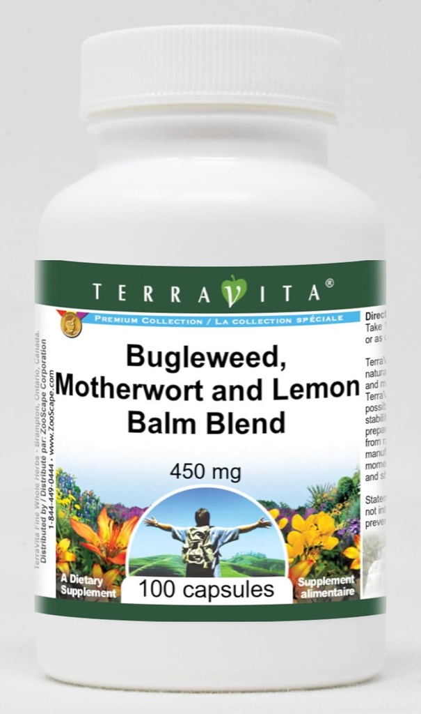Soporte de tiroides - Bugleweed, Motherwort y Lemon Balm - 450 mg (100 cápsulas, ZIN: 511178) - 2 Pack