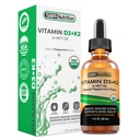 MAX Absorción, vitamina D3 + K2 (MK-7) gotas líquidas con aceite MCT, sabor de menta, ayuda a soportar huesos fuertes y corazón saludable