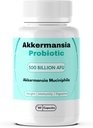 Akkermansia Muciniphilia Probiotic 500 Billion AFU for Gut Health, for Immunity, Green Tea, Chromium, Vitamin D & Vitamin B12, 60 Capsules
