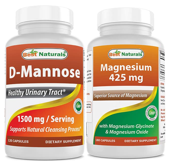 Mejores Naturales D-Mannose 1500 mg &amp; Magnesio Glycinate 425 mg