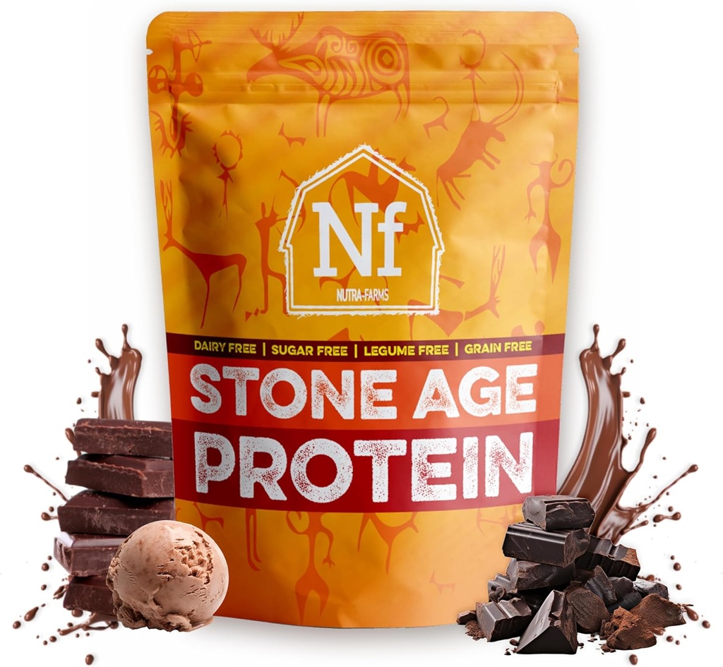 Nutra Farms Stone Age Protein ANTE Gluten-Free Egg White Protein Powder Silencio Egg White Powder TEN Dairy Free, Sugar Free &amp; Gut-Friendly  durable Chocolate, 2 lbs