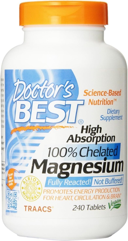 Magnesio de la mejor absorción alta del médico (100 Mg Elemental) - 240 ct (Pack of 3)