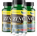 America Medic &amp; Science Chelated Zinc 50 mg Suplementos (3 Pack of 60 Tablets) Booster inmunitario y potentes píldoras antioxidantes para adultos Hombres y mujeres que viven altamente insoportables minerales, mejora el humor &amp; sueño