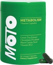 O Positiv Moto Women's Metabolism Support - Energía, Curb Cravings, Metabolismo saludable - Vegan Capsules, 30 Servimientos
