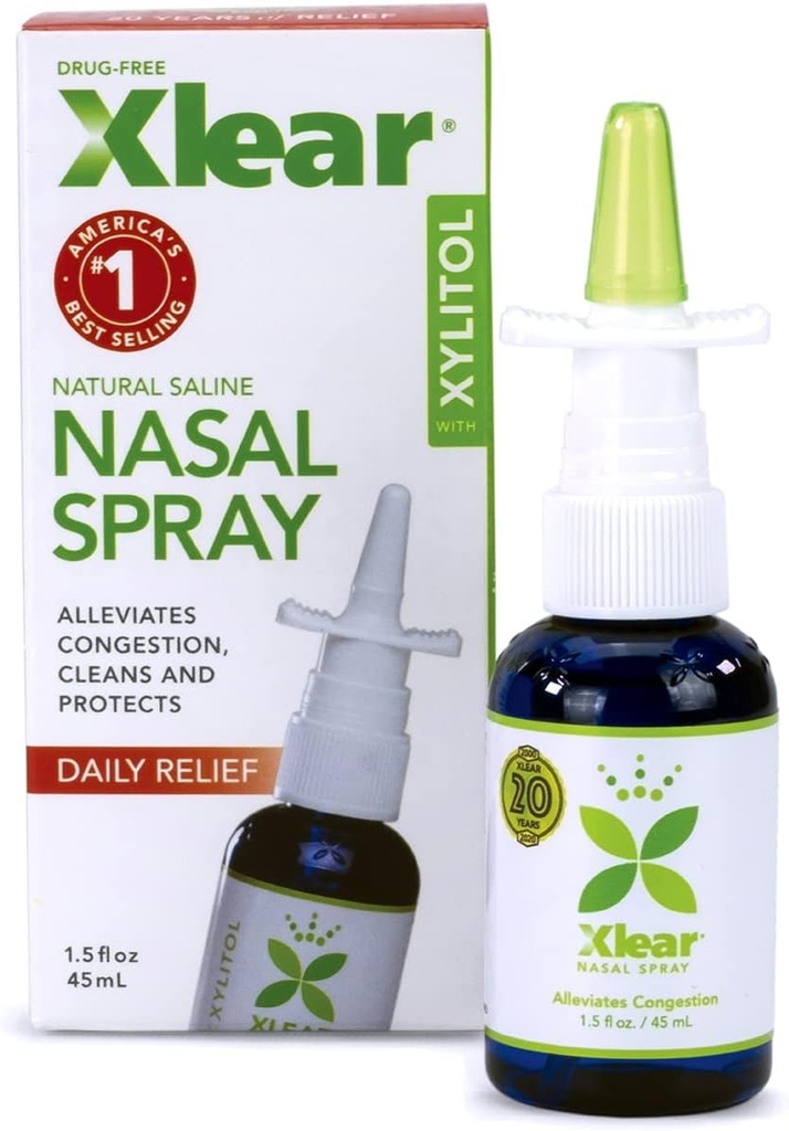 Xlear Natural Nasal Spray con Xylitol, 1,5 fl oz (Pack of 2)